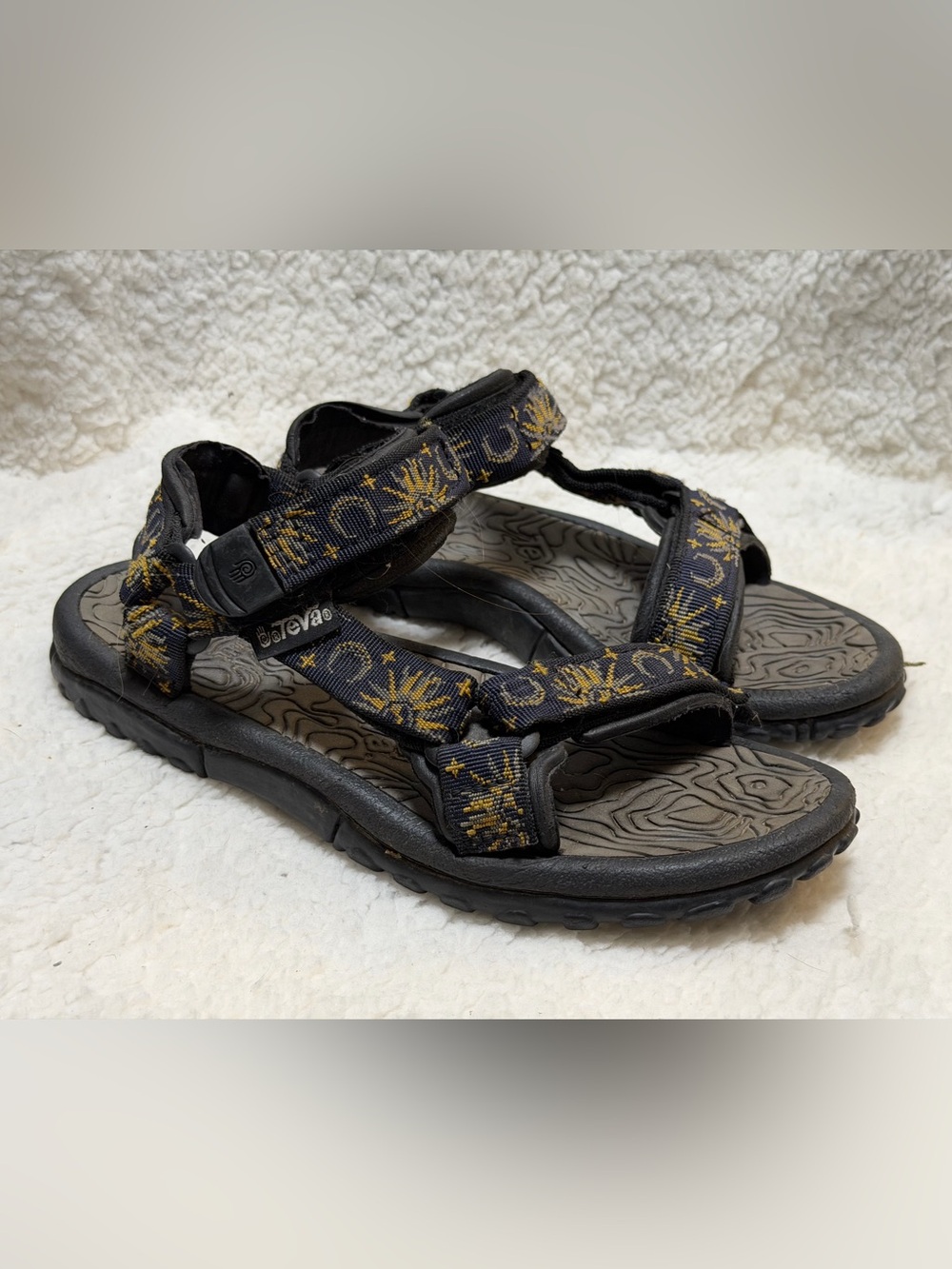 Teva Women’s Celestial Hook & Loop Adjustable Ankle Strap Sandals Black Blue 7